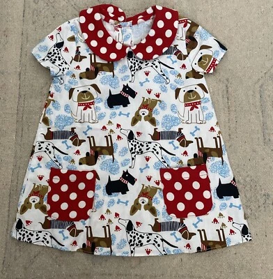 Bonnie Baby Girl's Size 18 Month Dog Print Collared Dress *READ - Image 1 of 4