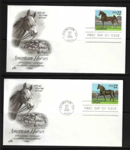 US SC # 2155-2158 And 2158a Horses FDC. Artcraft Cachet - Picture 1 of 3