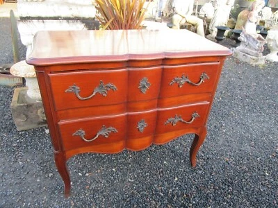 COMMODE (2 tiroirs) EPOQUE 1980/90 DE STYLE LOUIS 15 EN MERISIER - Photo 1/4