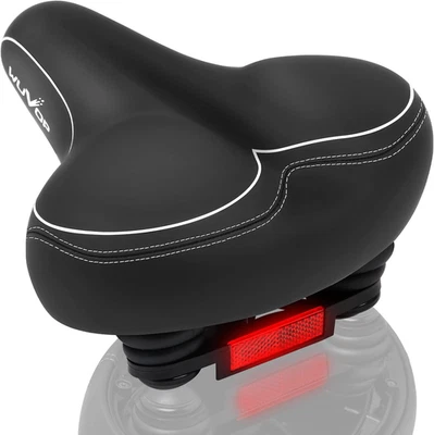 Asiento de bicicleta de gran tamaño, asiento de bicicleta ancho para mujer hombre cómodo, impermeable universal Foto 1 de 4