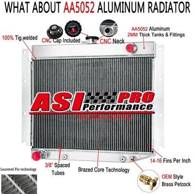 For 1969-1971 Dodge D100 D200 D300 W100 W200 W300 Pickup 6.3 V8 3-Core Radiator Foto 1 de 4