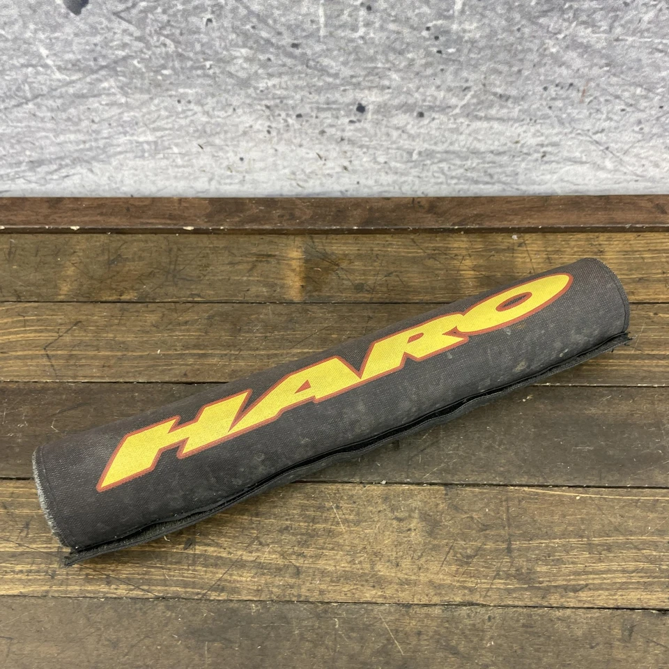 Almohadilla de fama para bicicleta BMX Haro vintage negra amarilla roja vieja escuela años 80 90 Foto 1 de 4