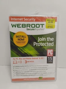 Webroot Secure Anywhere Internet Security 3 dispositivos para PC/MAC/Móvil NUEVO/SELLADO - Imagen 1 de 3