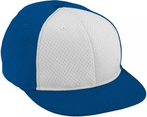 Augusta Youth Athletic Mesh Flat Bill Cap Royal | White | Royal - Picture 1 of 1