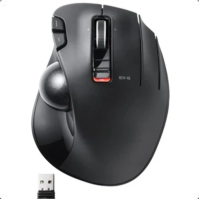 ELECOM EX-G Trackball Mouse, 2.4GHz USB Wireless, Ergonomic Design, Thumb Con... - Image 1 of 4