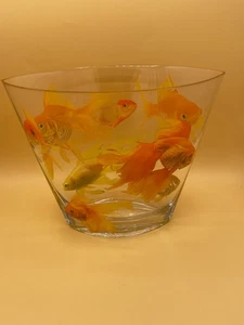 (359) Glass Oval Vase-HEAVY- goldfish - Picture 1 of 6
