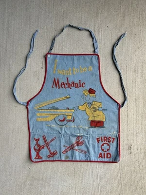 Vintage 1950s I Want To Be A Mechanic Advertising Apron - Image 1 of 4
