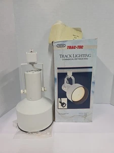 Track Lighting Fixture Commercial Step Track Head Encon Trac Tec 1990 Flat White - Picture 1 of 10