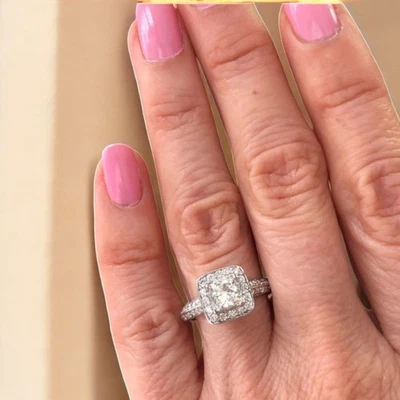 Diamond Engagement Ring 18k White Gold IGI Certified Lab Grown 2.25 Ct Princess - Image 1 of 4