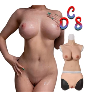 Silicone Breast Forms With Fake Vagina Pants Set for Crossdresser Drag Queen - Picture 1 of 26