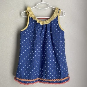 Matilda Jane Size 8 Blue Swiss Dot Tank Top 100% Cotton Summer Beachy Costal - Picture 1 of 4
