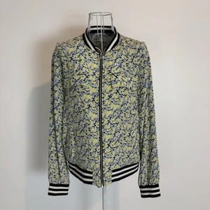 EQUIPMENT FEMME 100% Seda Floral Forrada Chaqueta Bomber Cremallera Completa Informal Comodidad XS - Imagen 1 de 11