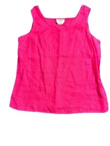 Talbots Woman 100% Irish Linen Tank Women’s 12 Blouse Fuschia Comfy Breathable - Bild 1 von 8