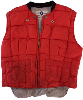 VTG Falcon Brand Chill Dodger XS Down Red Vest S E Woods Limited - Image 1 of 4