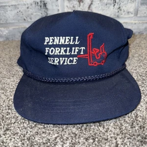 Vintage Navy Blue Pennell Forklift Service Snapback Rope Hat Cap Adult - Picture 1 of 6
