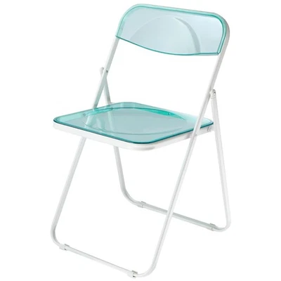 Silla Plegable Moderna Acrílico Transparente con Marco Cromo, Como Nueva Foto 1 de 4