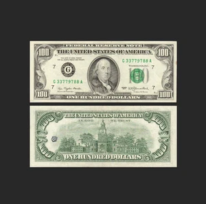 $100 One Hundred Dollar Bill Old Vintage (Series 1950s - 1980s) - Picture 1 of 1