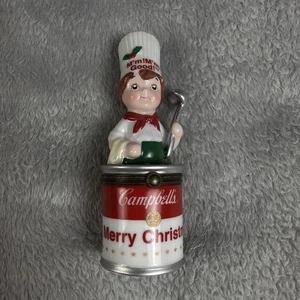 Vintage Campbell's Soup Co. aufklappbare Schmuckschatulle 1998 -selten- Frohe Weihnachten - Bild 1 von 5