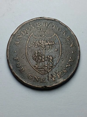 1812 Great Britain Andover W.S. & I. Wakeford Penny Token - Image 1 of 4