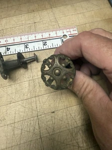 Antique/ Vintage Pair (2) Sm.solid Brass Knobs Drawer Pulls - Picture 1 of 5