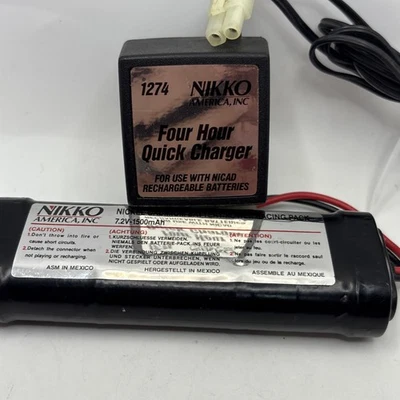 Nikko 7.2V-1500mAh NICD  Battery Racing  Pack  With Matching Quick  Charger 1274 - Image 1 of 4