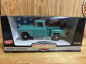 1/18 Ertl American Muscle 1955 Chevy 3100 Stepside Truck Die Cast New Teal - Picture 1 of 8