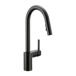 MOEN 7565EVBL ALIGN MATTE BLACK SMART 1-HANDLE HIGH ARC PULLDOWN KITCHEN FAUCET - Picture 1 of 6