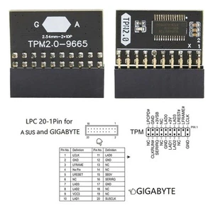 TPM 2.0 Sicherheitsmodulverschlüsselung 20pin kompatibler Windows 11 Neu - Afbeelding 1 van 22