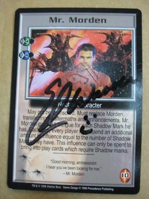 BABYLON 5 B5 CCG  MR MORDEN Signed Embossed card Ed Wasser - Image 1 of 3