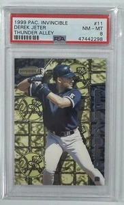 Derek Jeter 1999 Pac Invincible THUNDER ALLEY #11  PSA 8  Pop 1  ONLY 3 higher - Picture 1 of 2