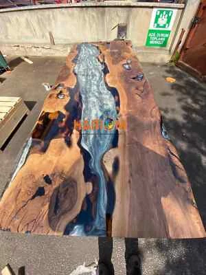 Live Edge Epoxy Resin Table Top Dine Furniture Kitchen Accessories, Home Decors - Image 1 of 4