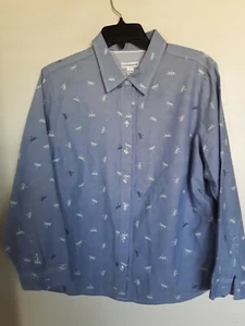 CROFT & BARROW  Blue 3/4 sleeve top Shirt Blouse Sz PXL - Picture 1 of 3