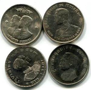 Thailand 1961-1973 1 Baht Y#83, 85, 87 & 99 4 Coins Unc - Picture 1 of 3