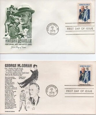 George M. Cohan: Total of Four Different First Day Covers "Yankee Doodle Dandy" - Image 1 of 2