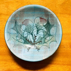 MINT Vintage TAIN POTTERY Thistle pattern Footed 6" Glenaldie dish  Scottland - Picture 1 of 5