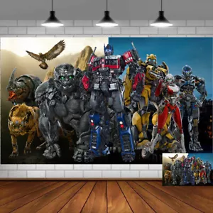 Banner de fondo para fiesta de cumpleaños de Transformers Rise of the Beasts 5x3 ft - Imagen 1 de 10