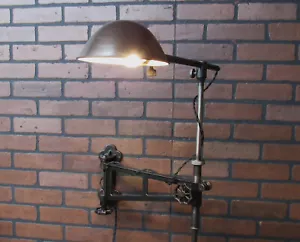 Aplique de pared ajustable de luz de trabajo de brazo articulado industrial vintage - Imagen 1 de 11