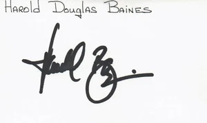 Harold Douglas Baines Signed 3x5 Baseball Index Card with JSA COA - Picture 1 of 2