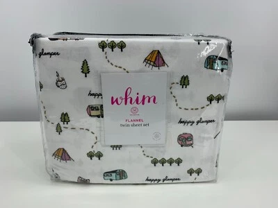 Whim by Martha Stewart  Happy Glamper Flannel Cotton 3-Pc Sheet Set, White Twin - Image 1 of 4