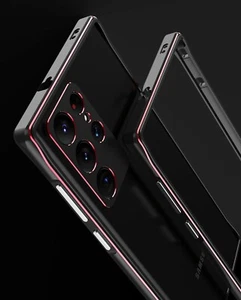 Metal Bumper Aluminum Case Cover + Hard Lens Protector f Samsung S22 /Plus/Ultra - Picture 1 of 20