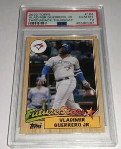 2020 Topps 1987 Throwback Thursday TBT #166 Vladimir Guerrero Jr Card PSA 10 Gem - Picture 1 of 2