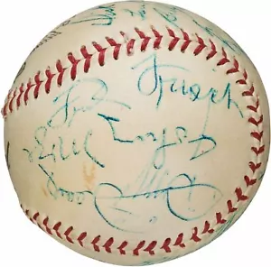 Stan Musial Dizzy Dean Frankie Frisch Medwick Cardinals HOF Signed Baseball PSA - Picture 1 of 7