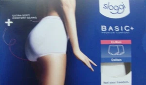 2 SLIP BASIC MAXI  DONNA SLOGGI CLASSICO CUCITURA DIETRO ELASTICO MORBIDO B / N - Imagen 1 de 4