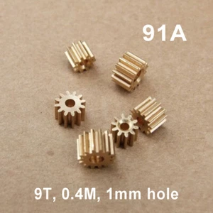 Metal Brass Gear 9T Teeth 0.4M 1mm hole Motor Toy Car Transmission Spindle Gear - Picture 1 of 4
