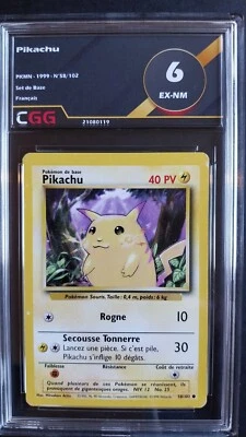 Carte pokemon Pikachu (BS 58) Set de Base FRANCAIS CGG 6 2108119 POKEMON - Photo 1/2