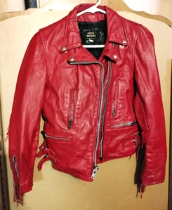 Vintage (?) Hog Skins Leather Motorcycle Jacket SIZE 8 - Picture 1 of 4