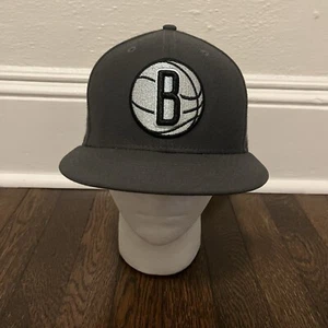 Brooklyn Nets Hat Cap New Era Adjustable Black 59Fifty White Logo NBA Mens - Picture 1 of 9