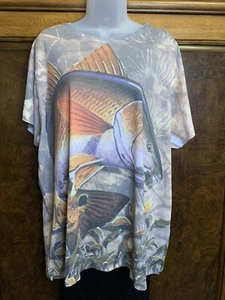 Fish Bass Trout Herren Fitted T-Shirt All Over Print Gr. M Neu - Bild 1 von 5
