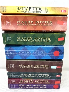 Harry Potter Paperback Lot Complete Series 1-7 + Cursed Child JK Rowling VGUC - Foto 1 di 6