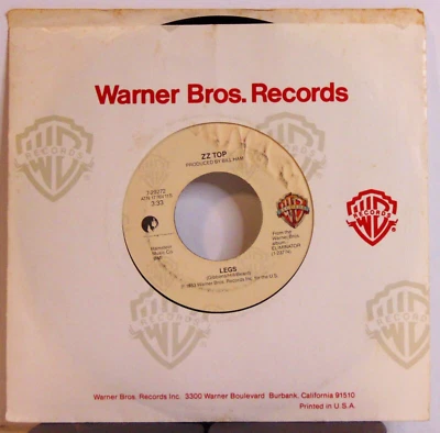 ZZ Top – Legs - 1984 Warner Bros. Records Hard Rock 7" Vinyl Single 45 - VG+/VG+ - Image 1 of 4
